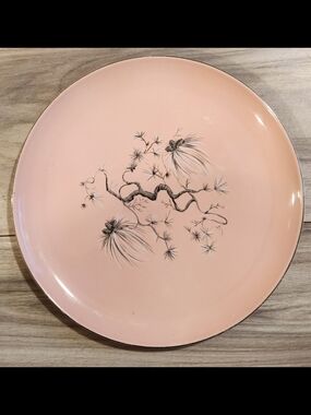 Vintage Taylor Smith Taylor Dwarf Pine Versatile Pink Ovenproof 10 1/4" Plate.